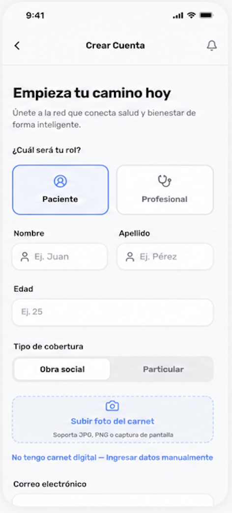ConcordiaLink App - Crea tu perfil